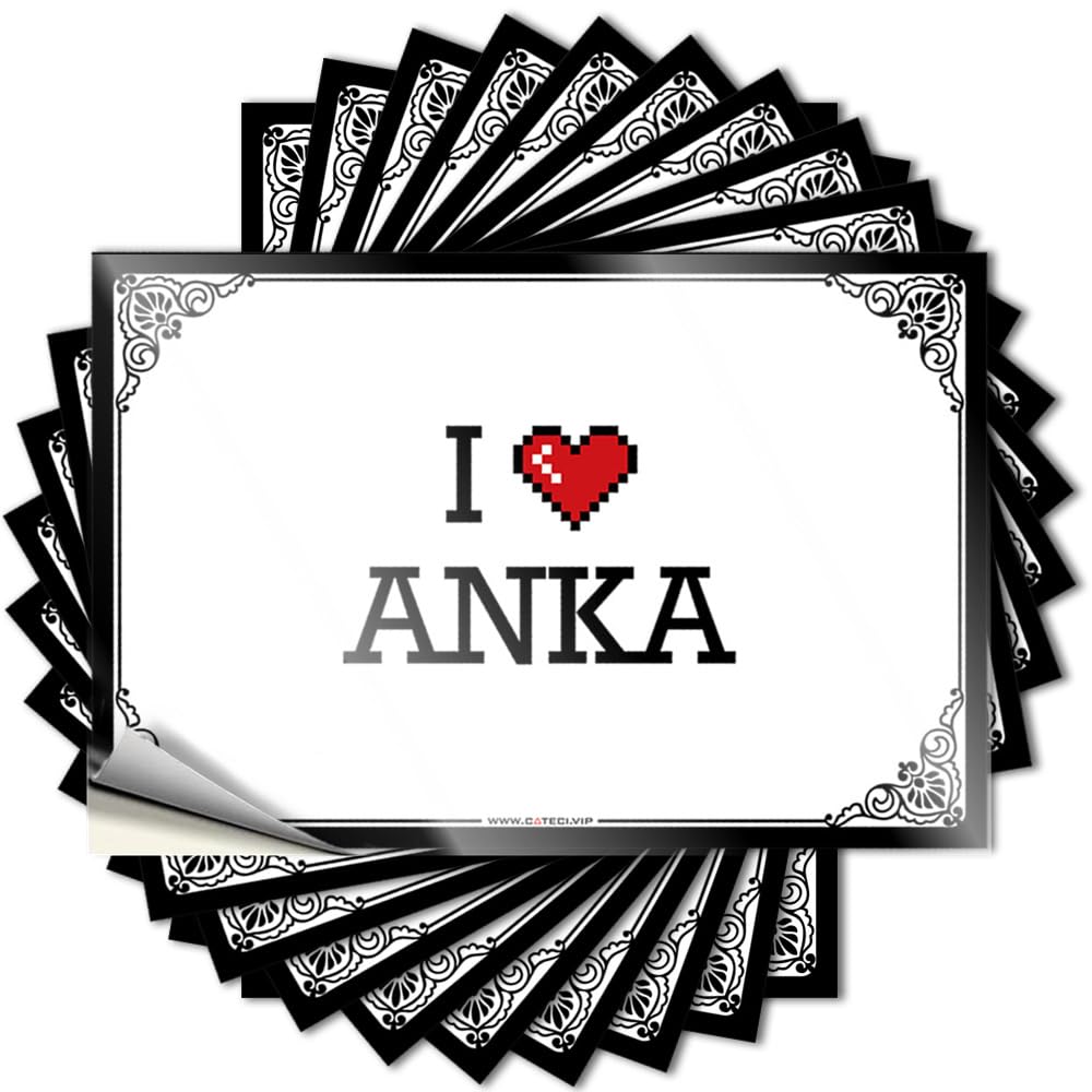 Bumper Funky Camping Decorations Waterproof - I Love Anka Hard Self Adhesive Decal for Tiki Use(8X12CM)