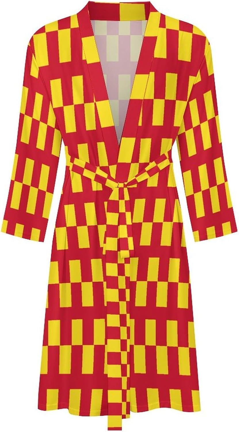 Flag of Northumberland Mens Robe Long Bathrobe for Women Bath Robes Lightweight Soft Printed Sleepwear