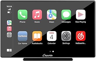 Carpuride Portable Wireless CarPlay Screen for Car- 9 Inch Car Play Screen Compatible with Android Auto and Apple CarPlay - Multimedia Player, Bluetooth, Navigation Screen for All Vehicles