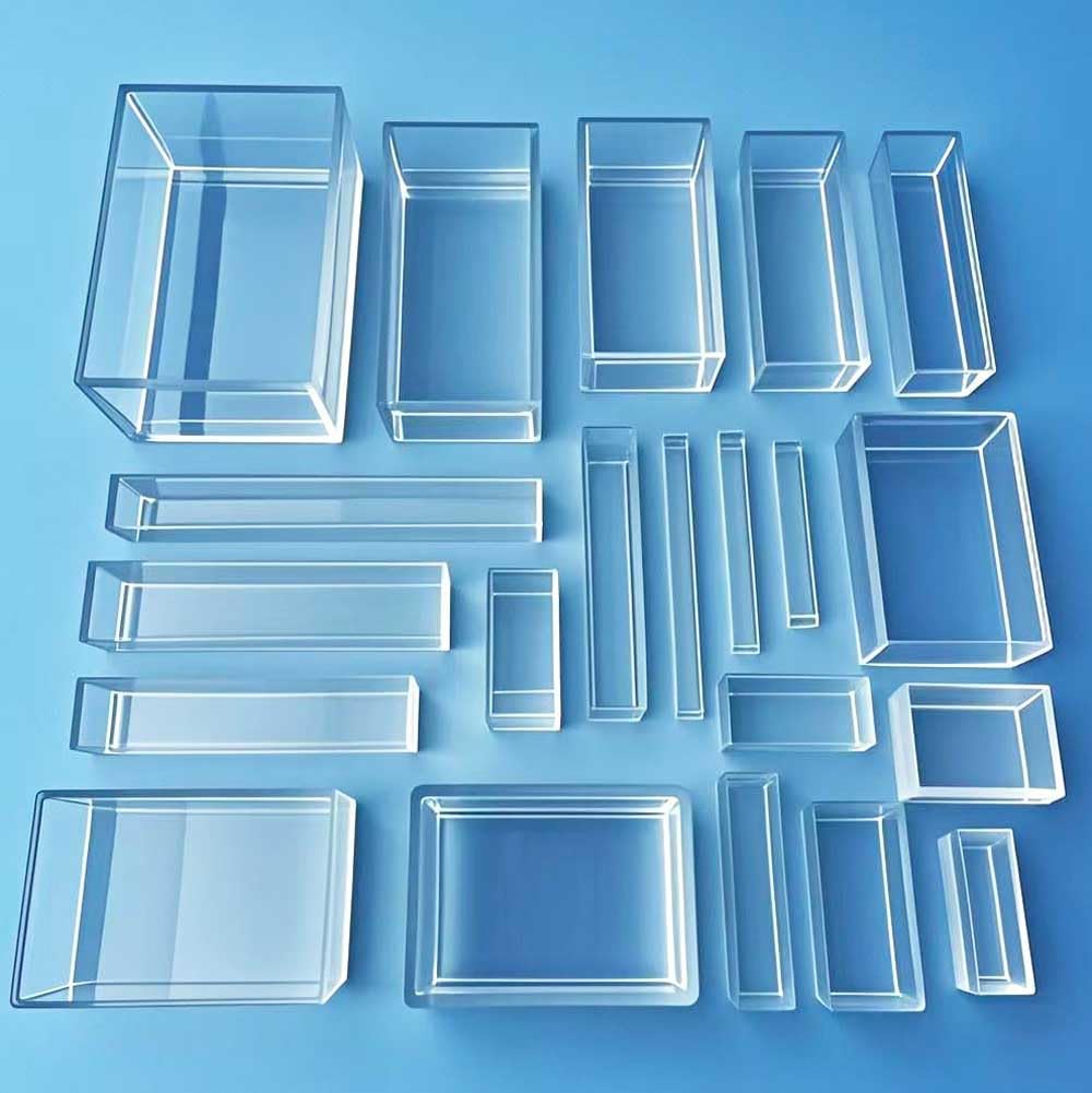 Zestaw naczyń kwadratowych ze szkła kwarcowego – 1 szt. – Idealny do zastosowań laboratoryjnych i hodowlanych(50x50x50mm)