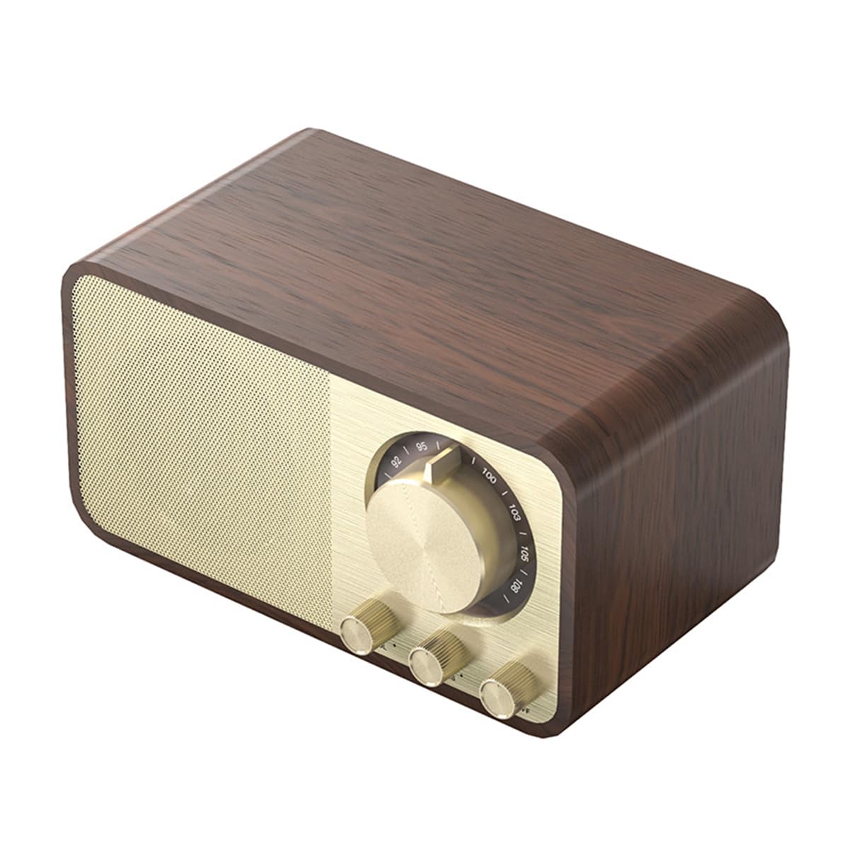 Radio Bluetooth Rétro, Design Grain De Bois, Haut-Parleur Rétro 5 W, Batterie 1800 MAh, Carte AUX/USB/TF, Radio FM pour Cuisine, Chambre, Bureau