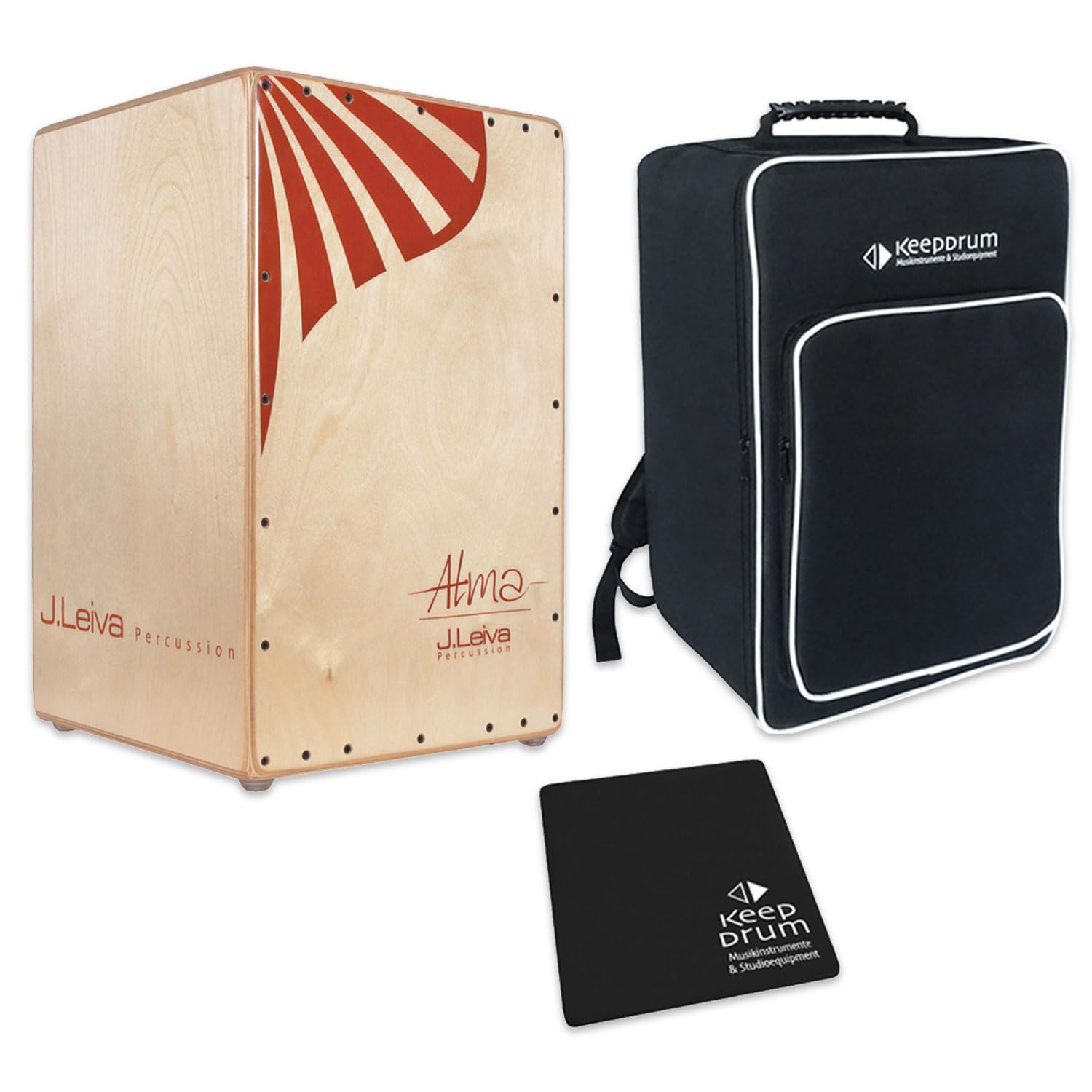 Alma Red Cajon + keepdrum Tasche und Sitz-Pad