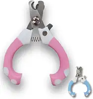 Alicate para Cortar Unhas de Animais de Estimação Pet, Gato, Cachorro, Mola em Aço, Antiderrapante, Limitador de Corte, Trava de Segurança, Cores Rosa e Azul (Rosa)