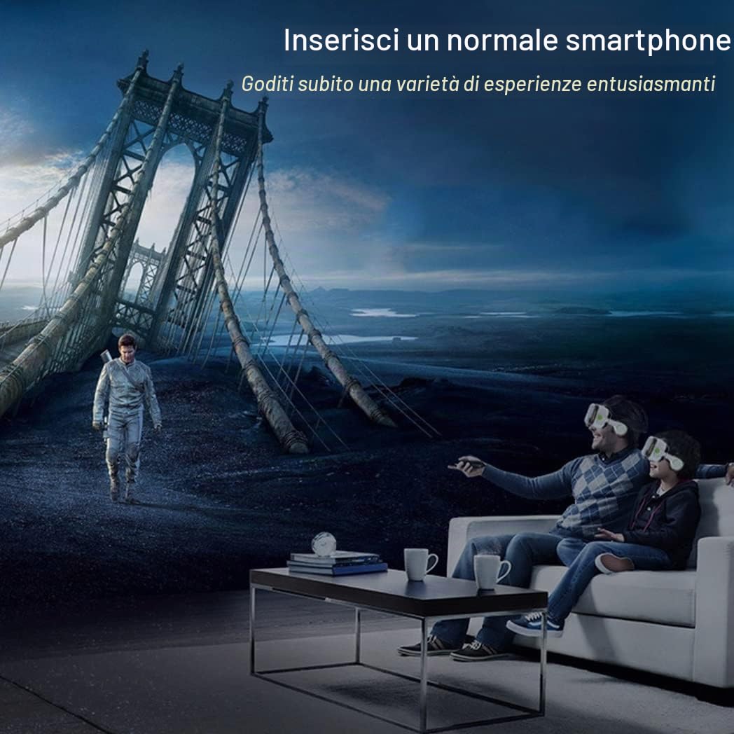 Occhiali VR, Visore Realtà Virtuale, Cuffie 3D VR Compatibile con Tutti Gli, Lente Regolabile per Film e Giochi 3D, per iPhone 13 Pro Max/13 Pro/13/12/11, per Samsung Galaxy S21, Huawei, Xiaomi