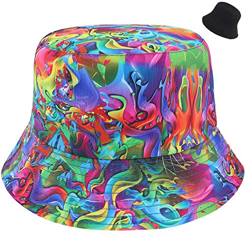 Proboths Cute Print Bucket Hat Unisex Print Fisherman Hat Double-Side-Wear Reversible Bucket Hat Outdoor Summer Cap Color 03