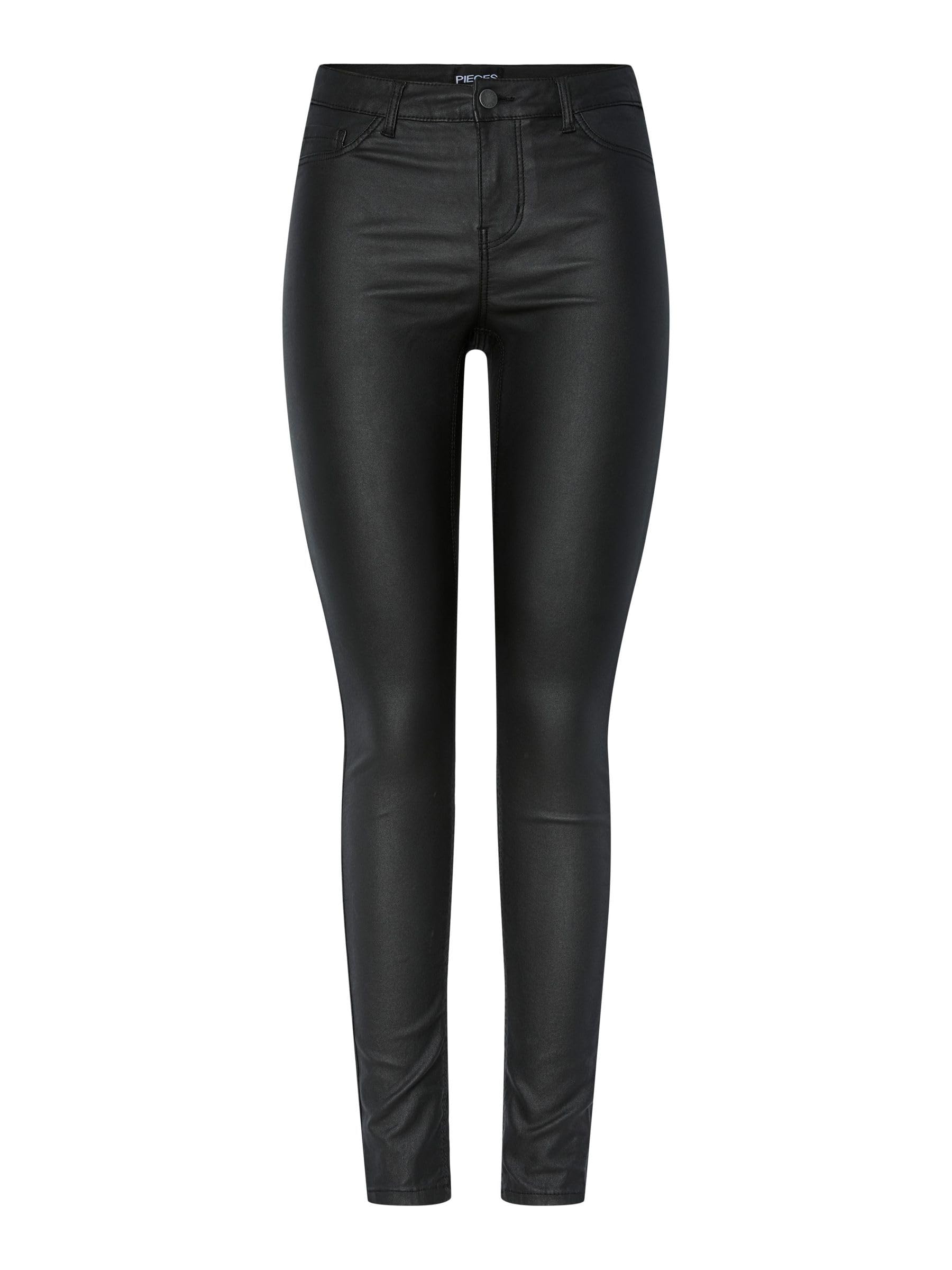 PIECES Shape Up Paro Coated Mid Waist Jeans