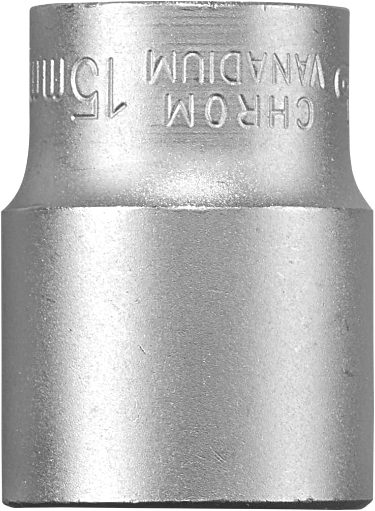 kwb socket wrench insert 15 mm for 3/8 '' ratchets 372215 (chrome vanadium, hardened, matt chromed, height 28 mm)