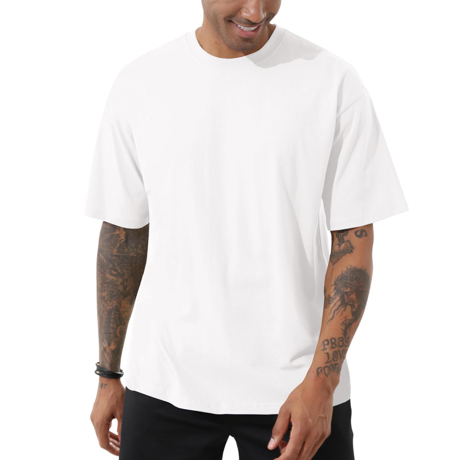 Men's Fashion Oversized T-Shirts Casual Short Sleeve Tshirts