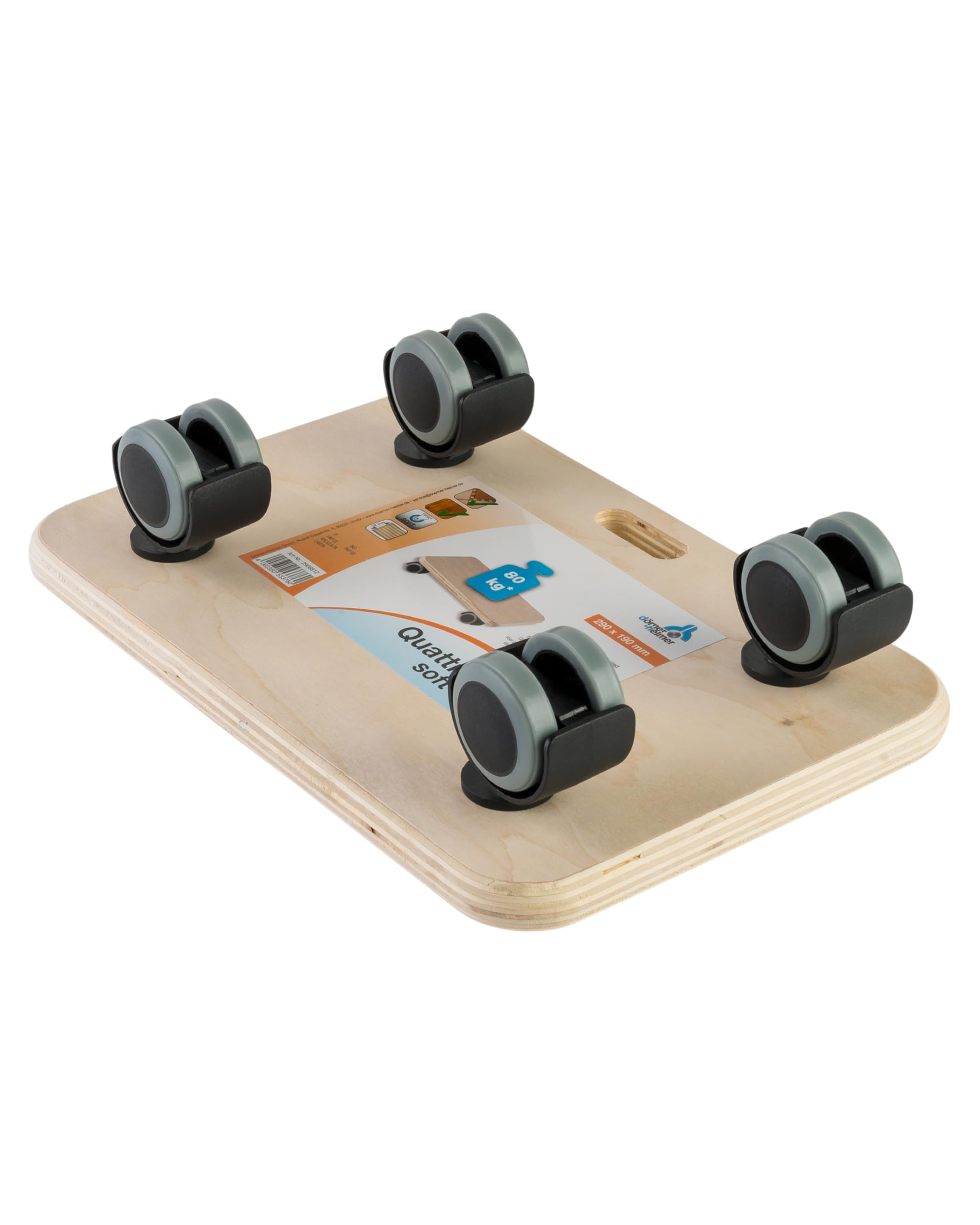 Dörner + Helmer 2906812 Quattro Soft Chariot de Transport avec roulettes de parquet Charge maximale 80 kg Surface d'appui 290 x 190 mm