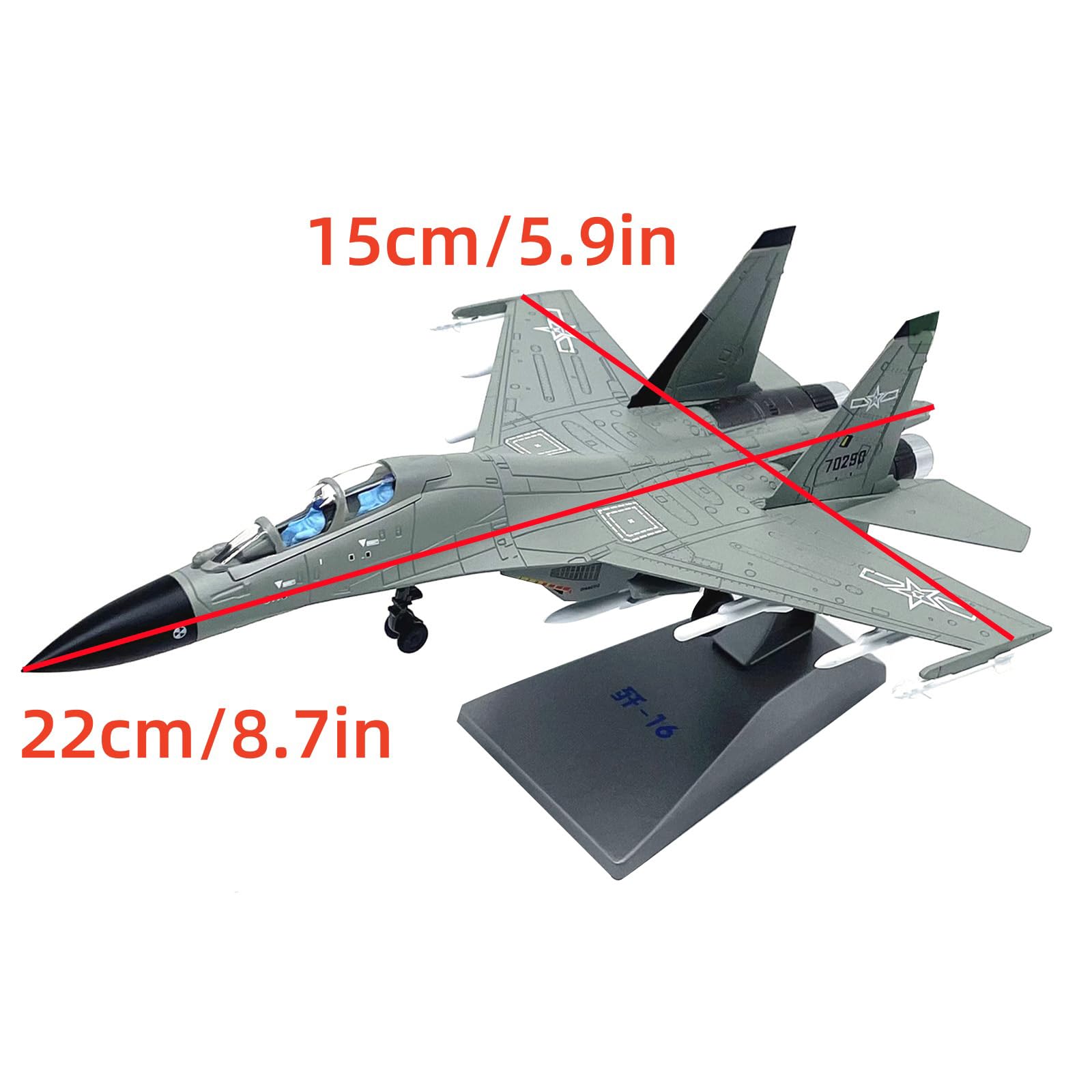 TECKEEN Modello di aeromobile cinese J-16 dell'aeronautica militare cinese in lega modello 1:100 Modello di mostra scientifica di simulazione