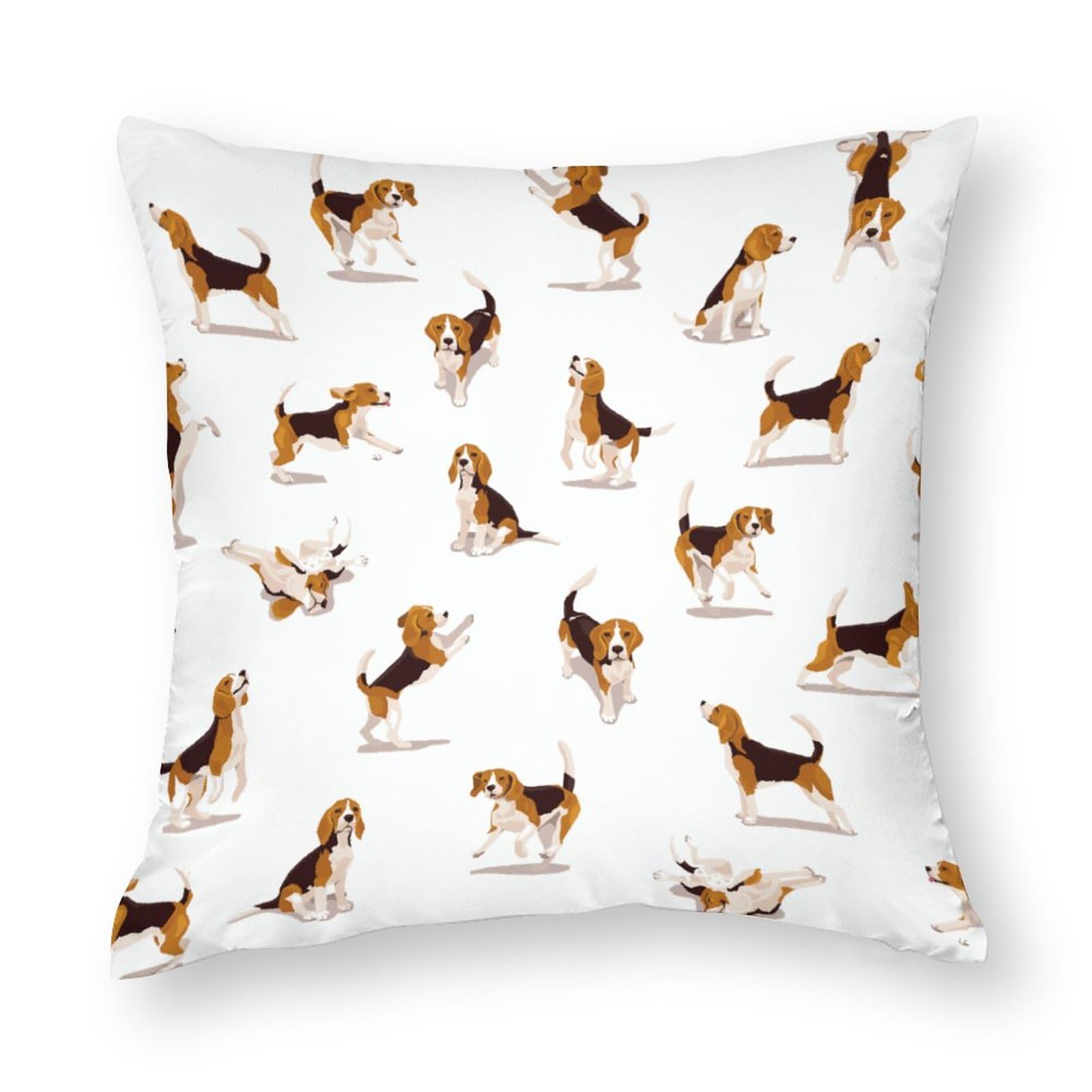NIBABAEU Cushion Covers 1 PCs Adorable Animal Cute Beagle Puppy Decorative Pillow Covers 24x24inches (60x60cm) Soft Polyester Square Pillow Cases Pillowcases