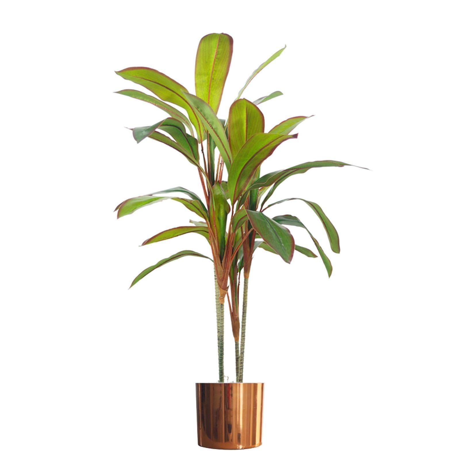 Leaf Tropical Artificial Palm Plant, Dracaena Large Copper, 100cm