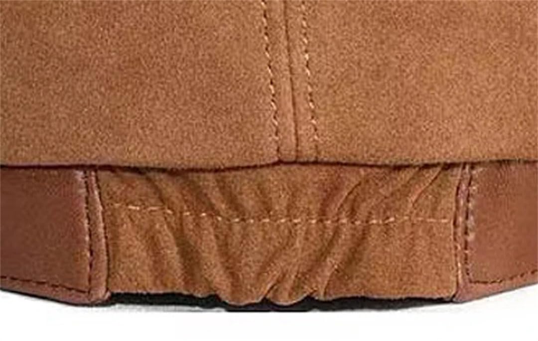 Boina de piel de ante para hombre, 100% ante de oveja, gorras octogonales