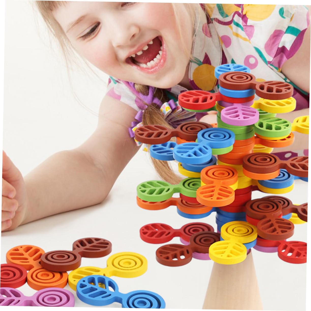 BESPORTBLE Blocs pour Bébé en Bois Éducatifs Design Rotatif, Jouet de Coordination Stimulant L'imagination et Développement Intellectuel pour Garçon et Filles Dès 3 Ans à Domicile