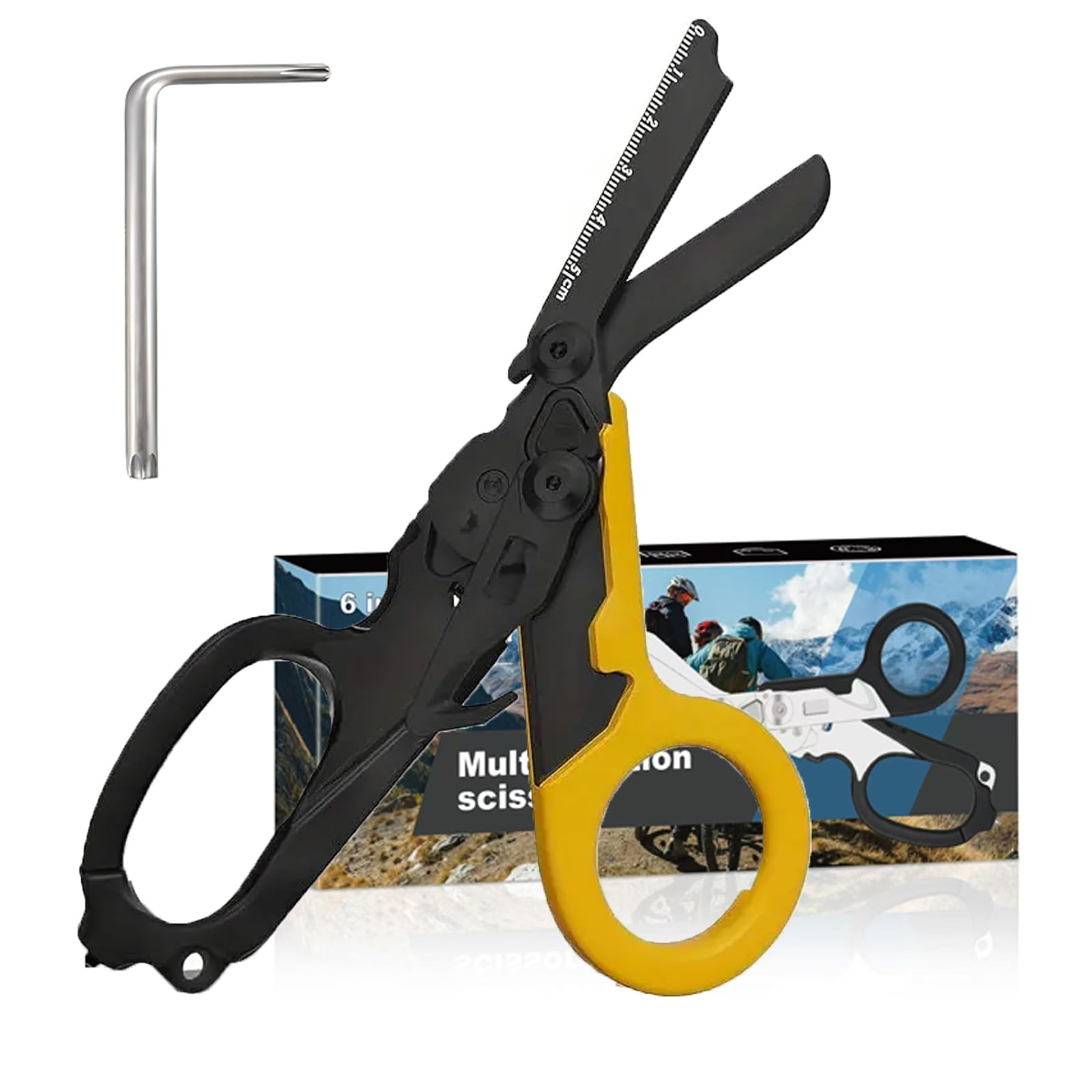 6-in-1 Heavy-Duty Emergency trauma shears (Yellow Black)