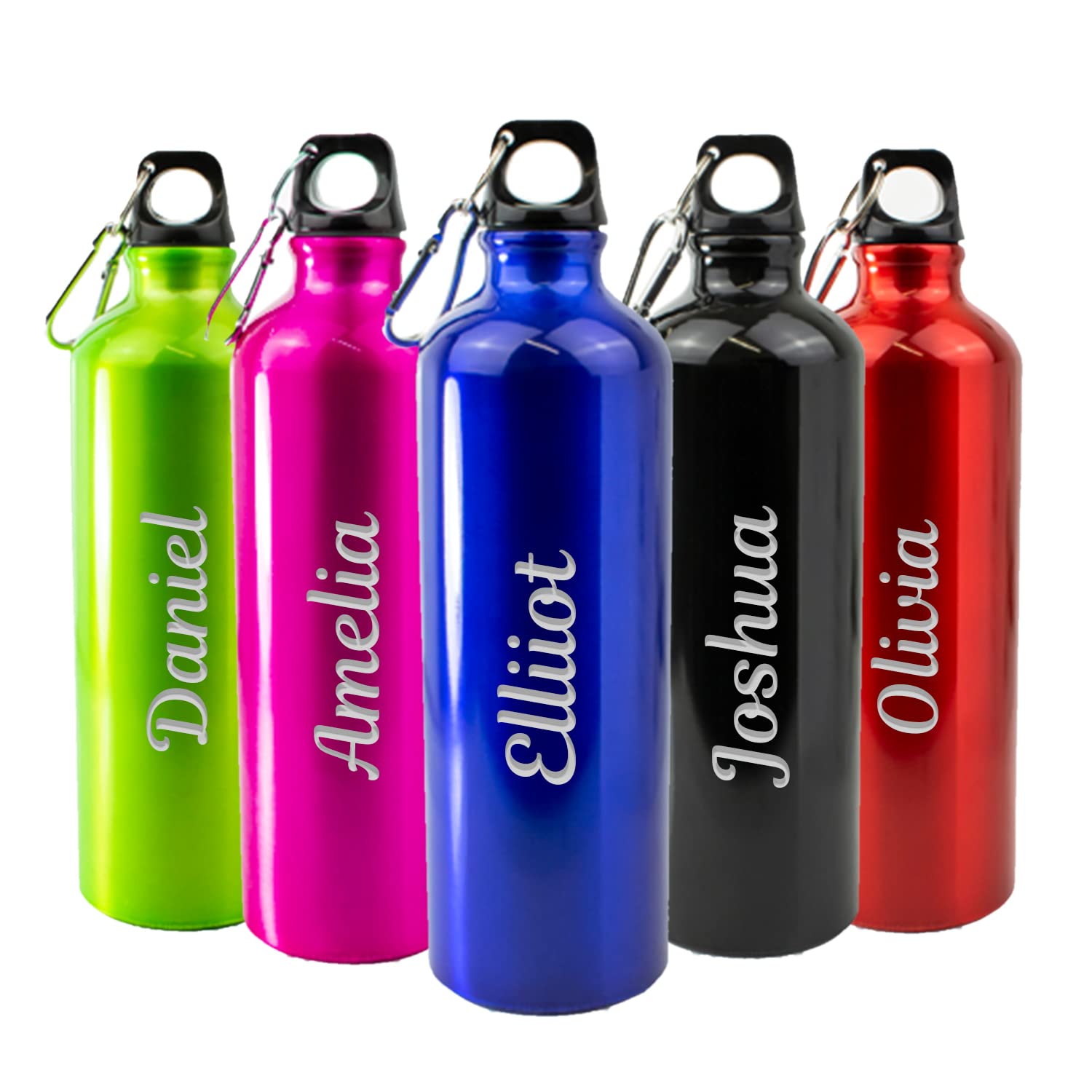 Personalised Kids Water Bottle for School – Metal Leak-Proof, BPA-Free, and Durable for Girls and Boys Adults Engraved With Name Large 750ml - Green
