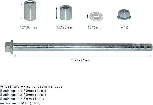 Miniatura 7 de Minho Eje delantero y trasero de 0.472in y 8.071in con buje de 1.181in y 0.787in para TaoTao 50 Dirt Bike Quad ATV