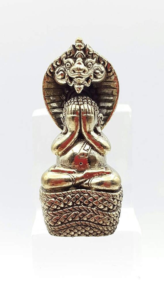 Thai amulets Phra Pidta Nakkarah King of Naga by Lp Khumbu Give protection Metta Maha Niyom, Happine