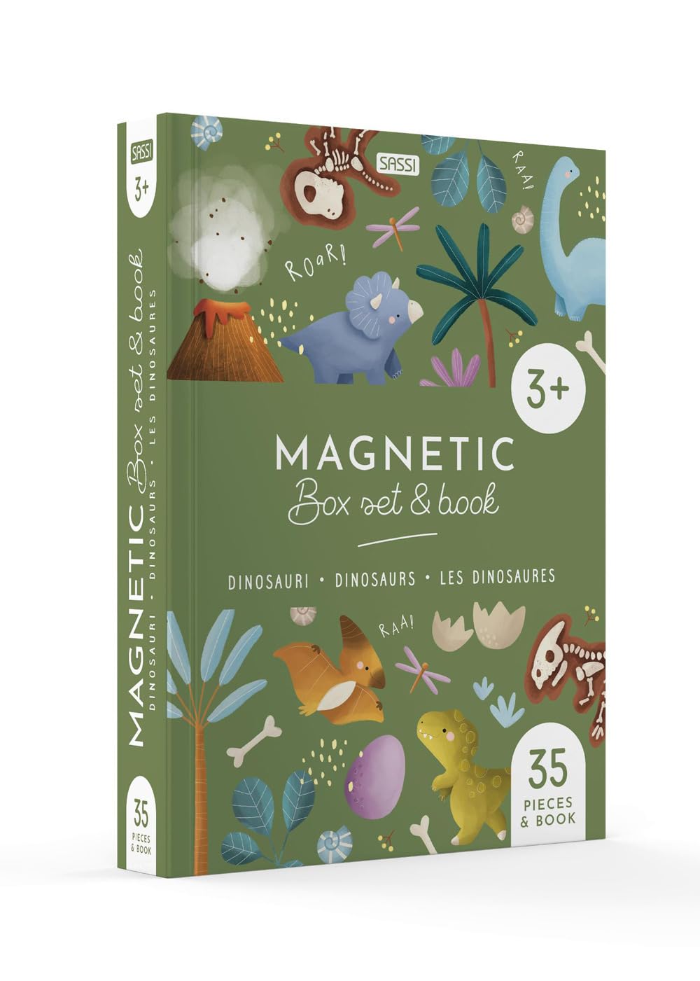 Dinosauri-Dinosaurs-Les dinosaures. Magnetic box e book. Ediz. multilingue. Con 35 magneti: Magnetic Box Set