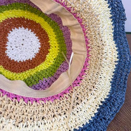 Sombrero tipo bucket de paja para mujer miniatura 7