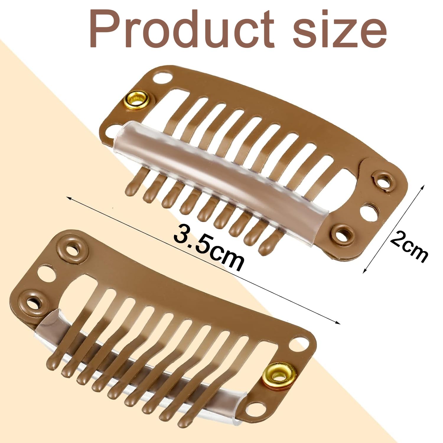QZKJQDD 12 Pcs 10-Teeth Hair Extension Snap Clips for Secure Hair and Extensions Setting for Girls & Women Hair Headscarf Hijab & Tikka - Image 2