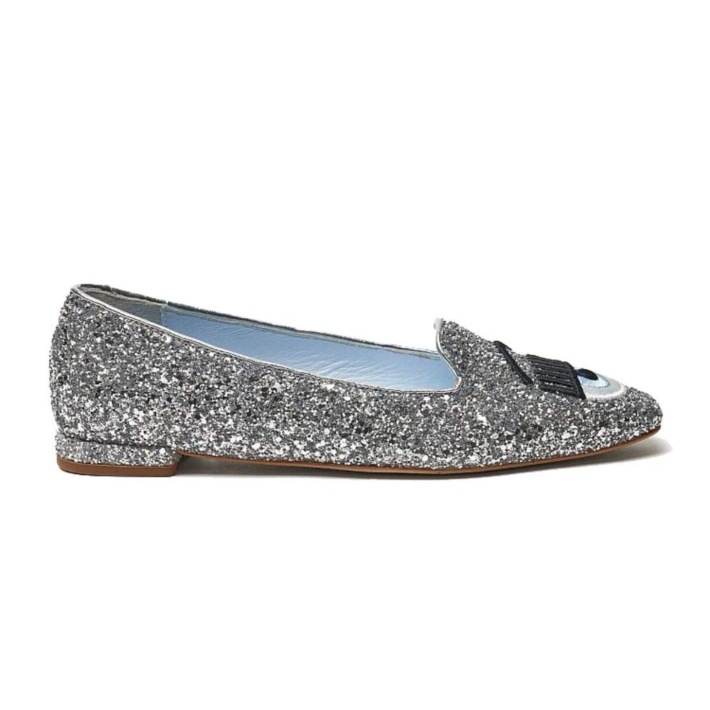 Chiara Ferragni Fashion Womens CF2625SILVER Silver Flats | Spring-Summer 20