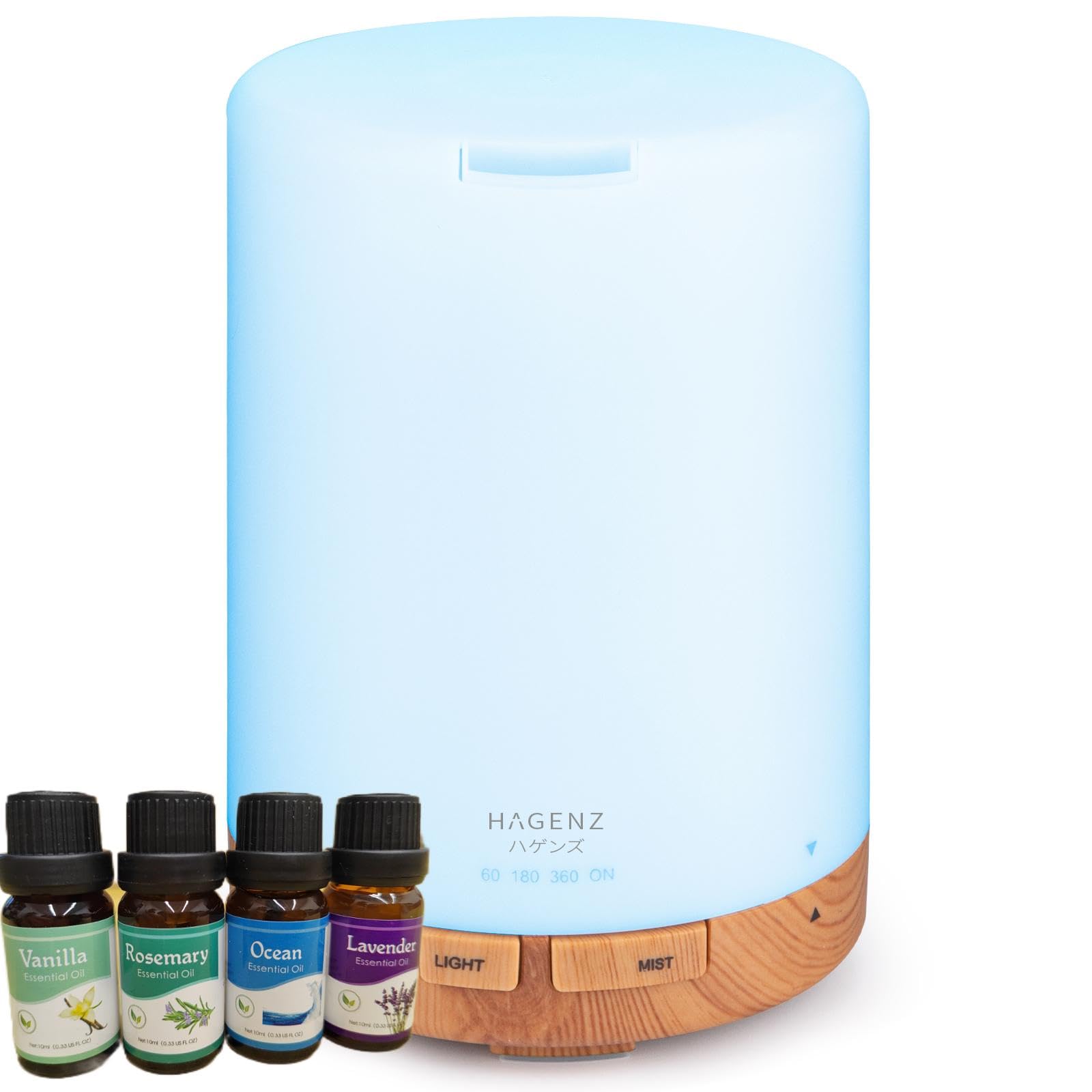 e.s.t. Remoist Wt Diffuser 美顔器 HAGENZ 300ML Essential Oil Diffuser Quiet 5-in-1 Premium