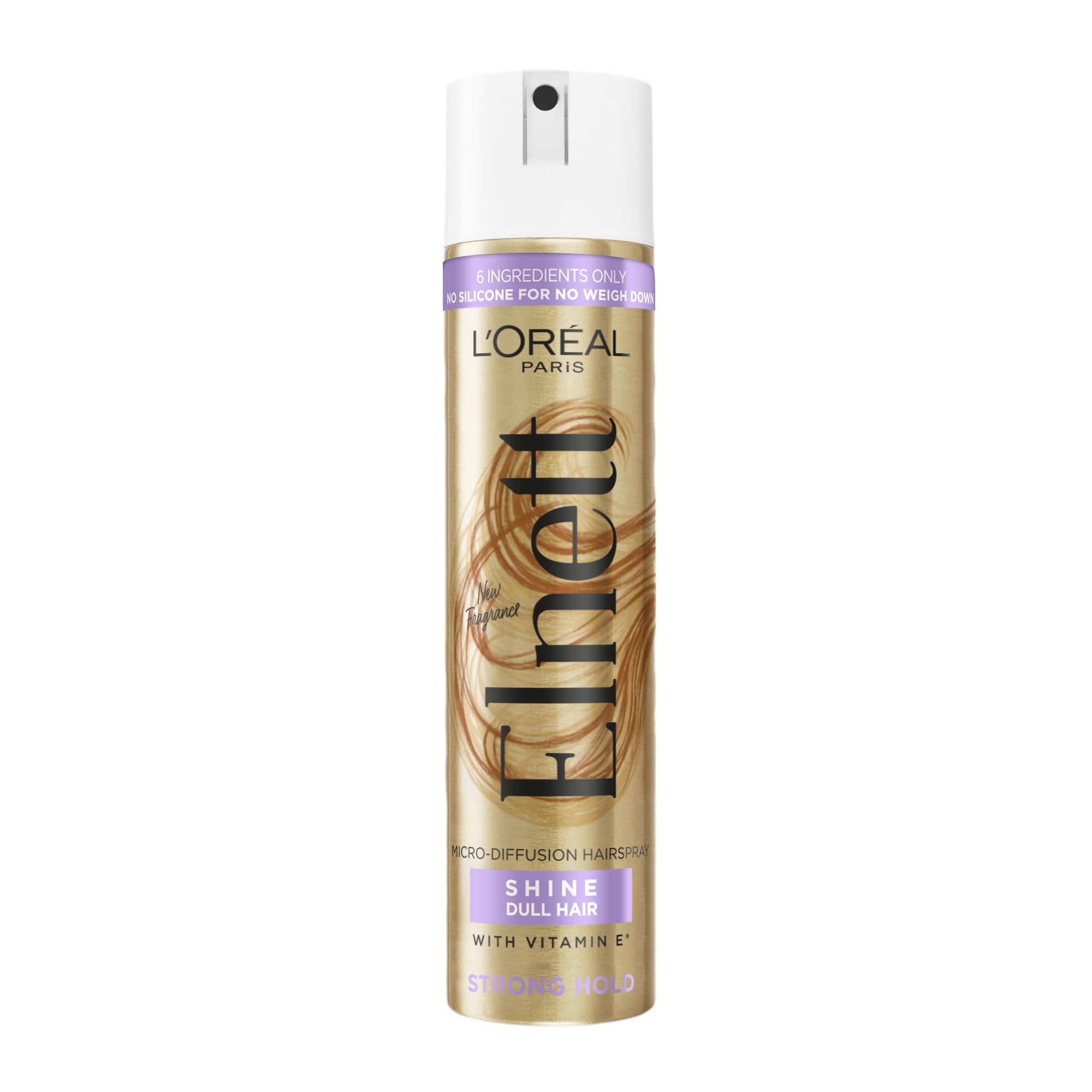 L'Oréal Paris Elnett Hair Spray, for Dull Hair, Enriched with Vitamin E, Up to 72h natural strong hold, 400ml