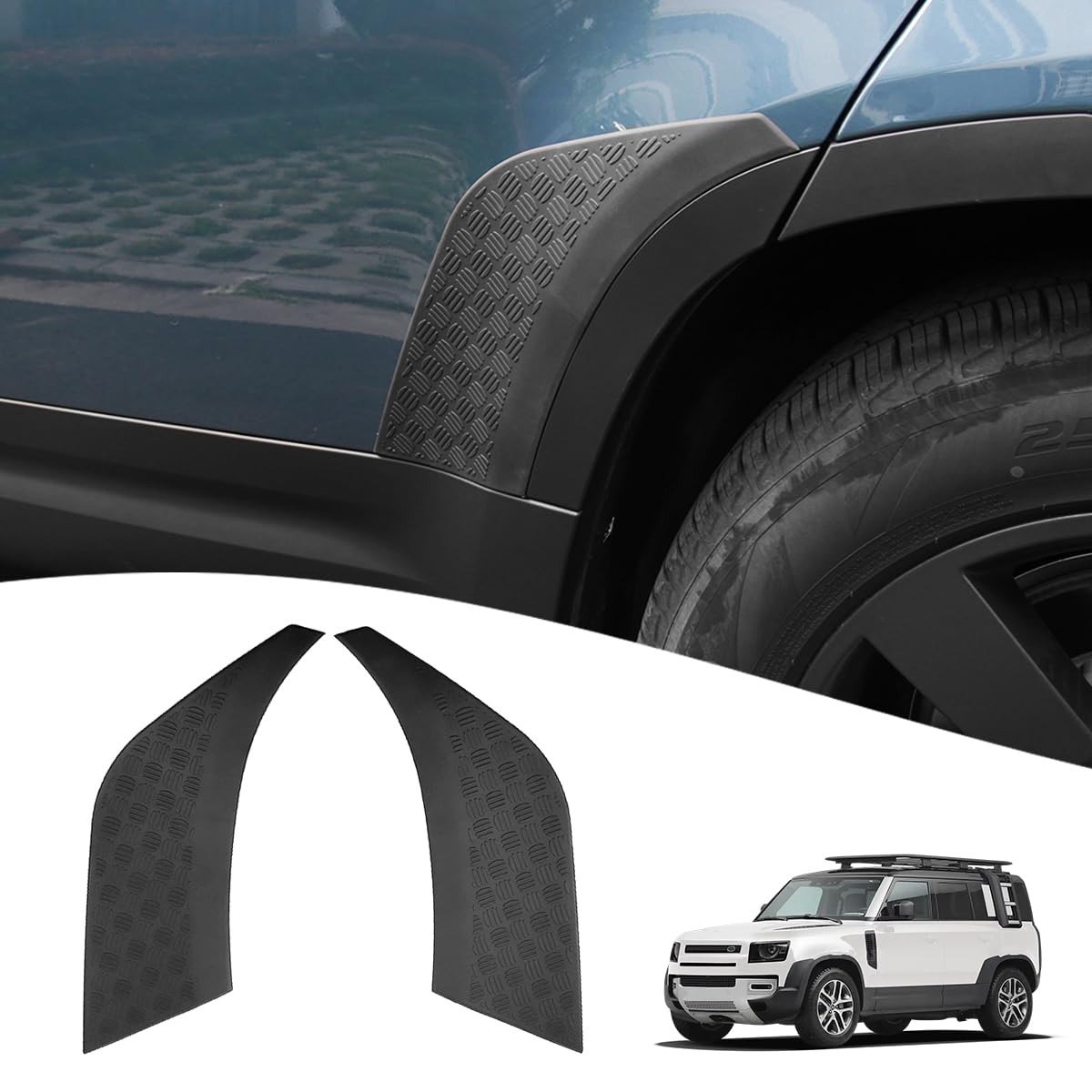 Rear Wheel Arch Anti-Scratch Guard Protection Cover Compatible with 2020-2025 Land Rover Defender 110 130 Decoration Armor Sticker Trim Exterior Accessories
