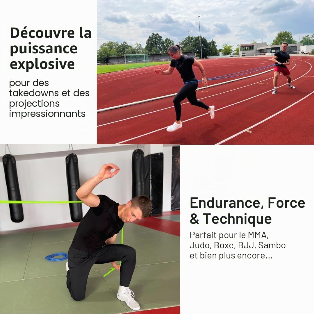 Bande de résistance / bande élastique pour arts martiaux, boxe, lutte, calisthénie