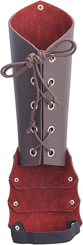 Miniatura 7 de Jeilwiy Brazaletes vikingos medievales de cuero, brazaletes de armadura de brazo, brazalete de cuero, guantelete punk para hombres y mujeres,