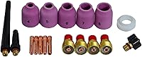 Vista 12 de RIVERWELD TIG Collet Body Copa de aluminio Tamaños surtidos Fit PTA DB SR WP 9 20 25 TIG Antorcha de soldadura Consumibles 53pcs
