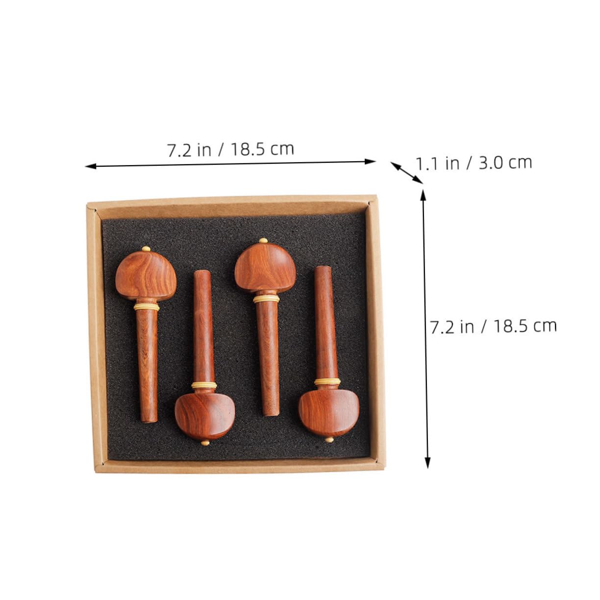 TOYANDONA 4piezas Clavijas de Palisandro para Violonchelo Clavijas de Afinación de Madera Accesorios para Violonchelo Uso Concierto o Práctica