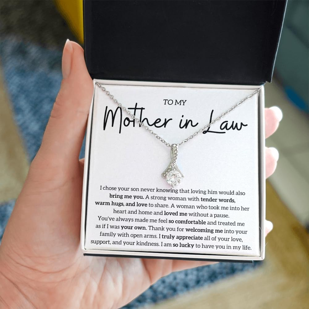 To My Mother in Law Necklace, Personalized Gifts from Daughter in Law, Mothers Day Gifts For Boyfriends Mom From Girlfriend, Best Christmas Birthday Present Idea - Image 5