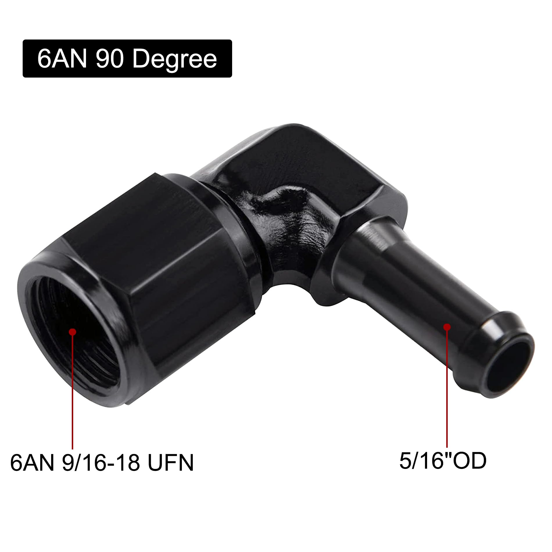 EVIL ENERGY 6AN Female To 3/8" Barb Hose Fitting 90 Degree Swivel 2PCS