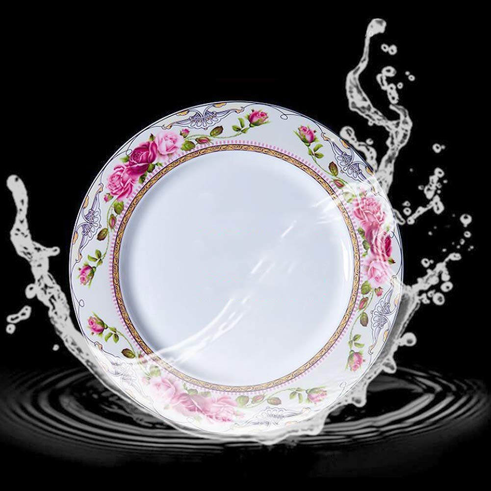 Zestaw zastawy stołowej z porcelany kostnej na 10 eleganckich porcelanowych talerzy i misek ceramicznych zastawy stołowej nadaje się do mycia w zmywarce i kuchence mikrofalowej, eleganckie chińskie