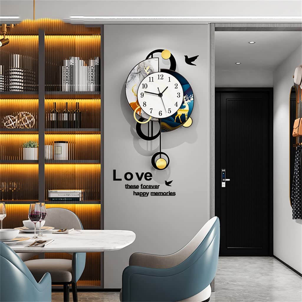 Design zasilany baterią kwarcowy cichy zegar ścienny wahadło