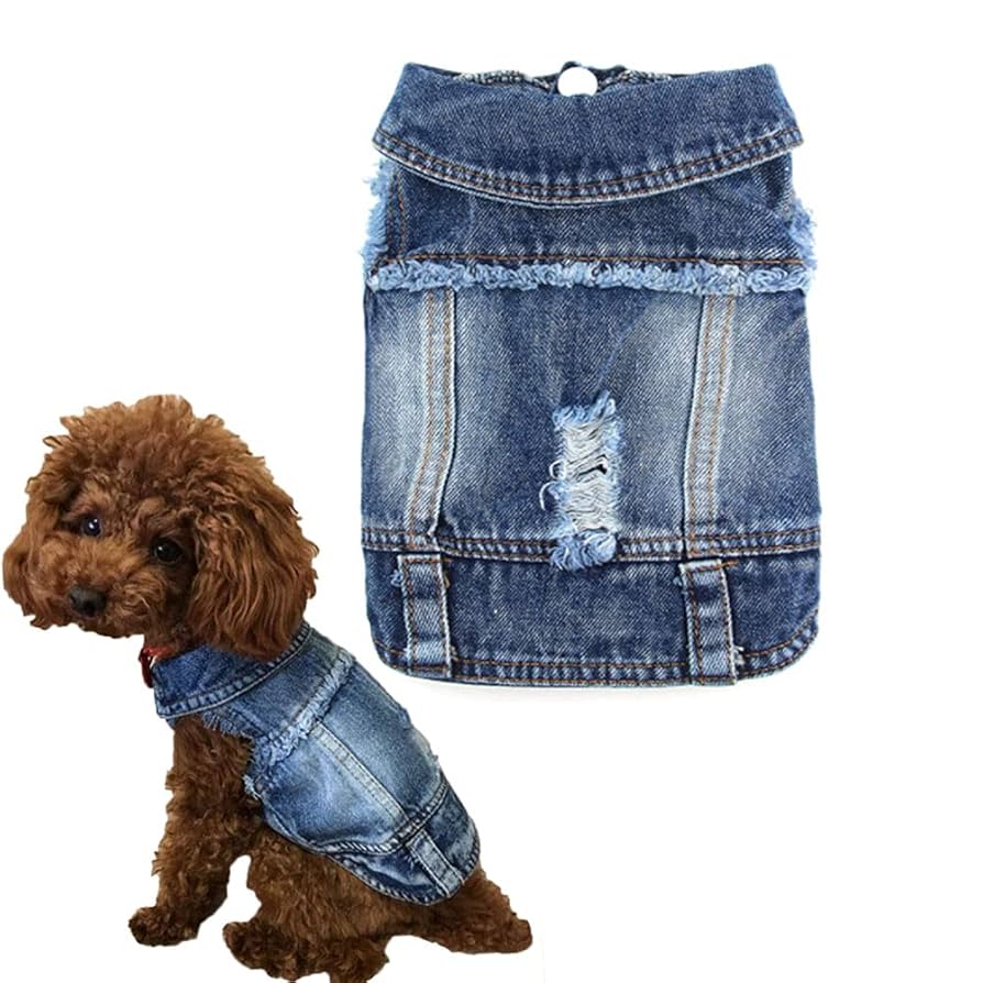 デニムリメイク犬用ワンピース ドッグウェア デニムリメイク犬服ワンピース ハンドメイド デニムリメイク犬服