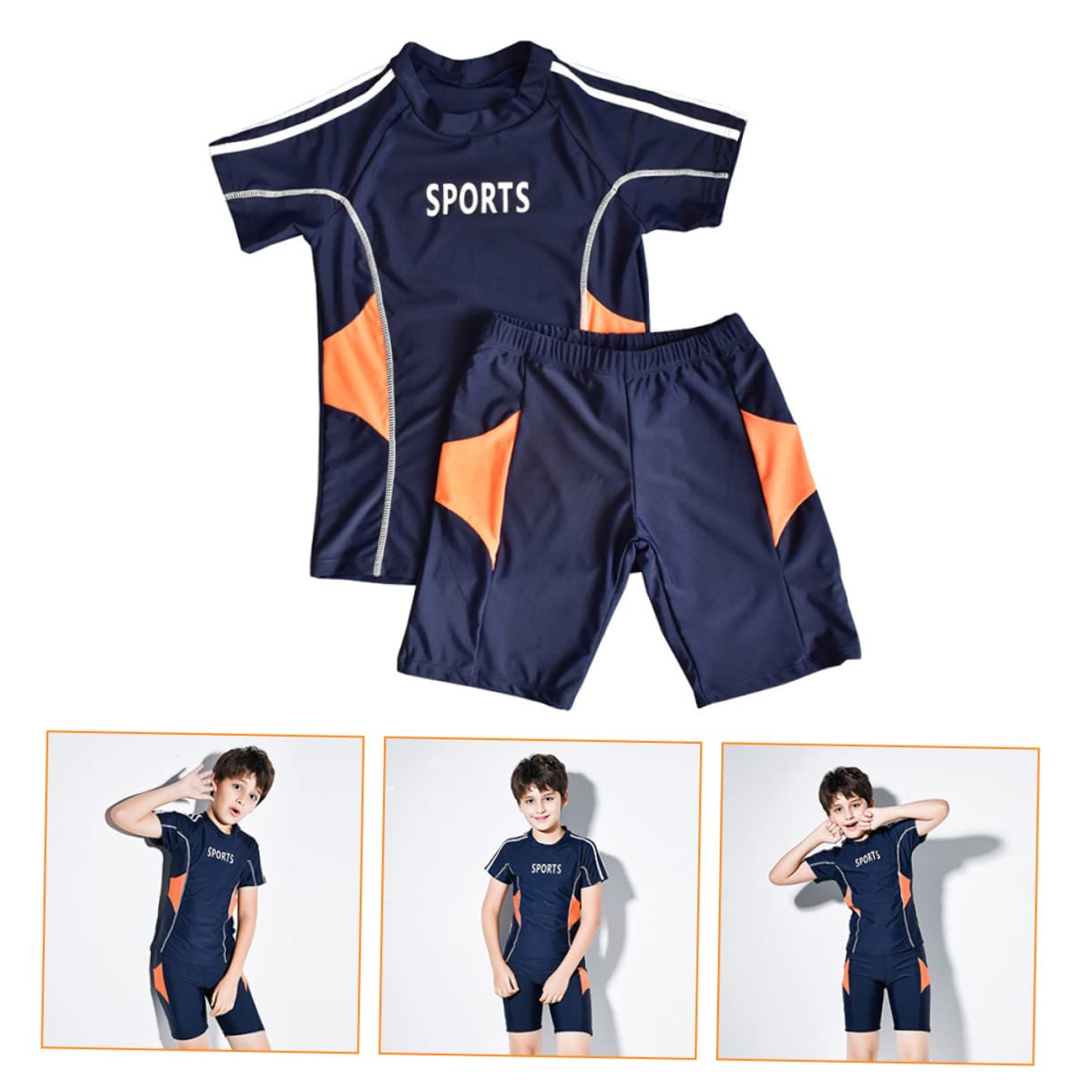 Abaodam Costume da Bagno per Ragazzi in Due Pezzi Leggero in Nylon e Poliestere Design Elegante, per Beach e Atmosfera Estiva, Facile da Trasportare
