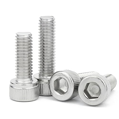 Miniatura 5 de M4-0.7 x Tornillo de cabeza hueca de 0.984 in, perno métrico, rosca completa, unidad hexagonal Allen, acabado brillante, rosca de máquina, rosca