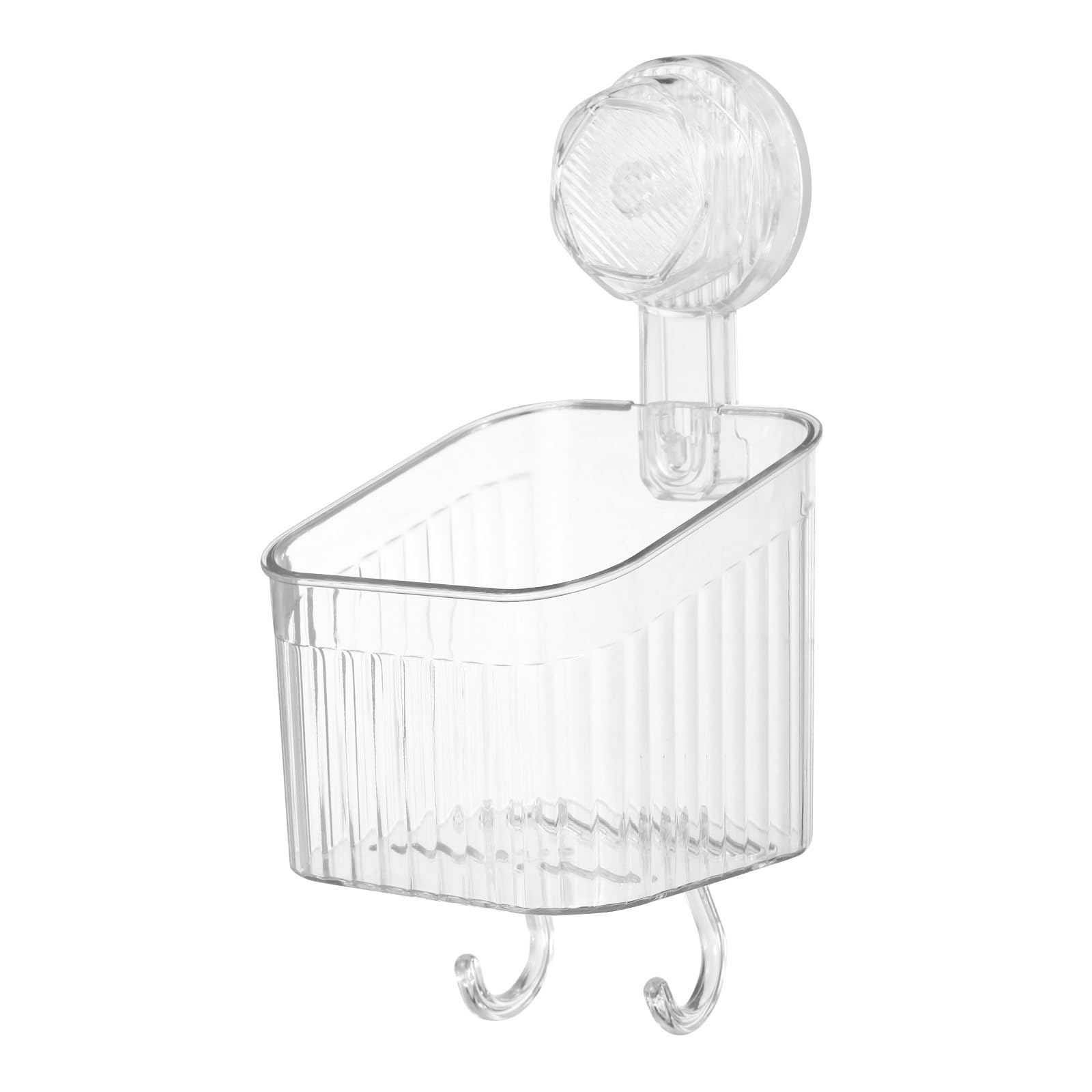 uxcell 1Pcs Suction Cup Shower Caddy with Hooks 3 7 Inch Suction Cup Shower Organizer Shelf Wall Mount