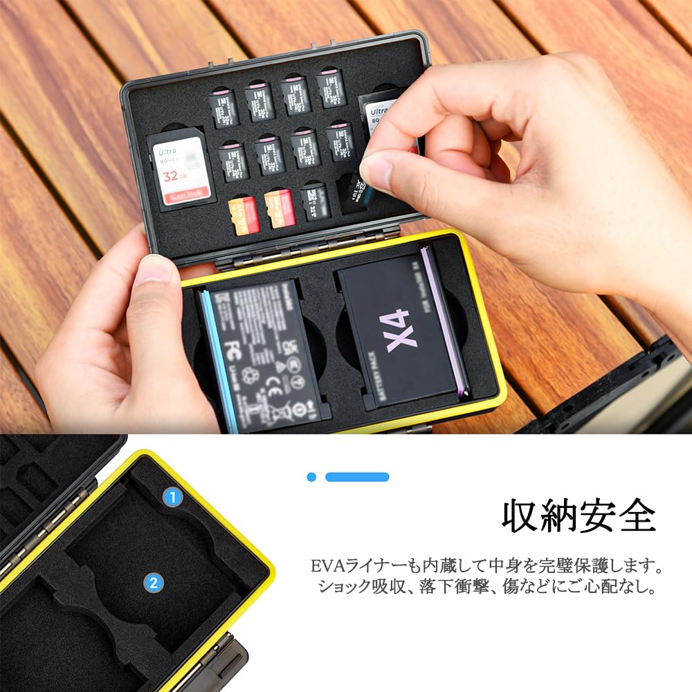 Amazon | JJC X4 バッテリー ケース X3 バッテリー ケース 2枚収納可能 