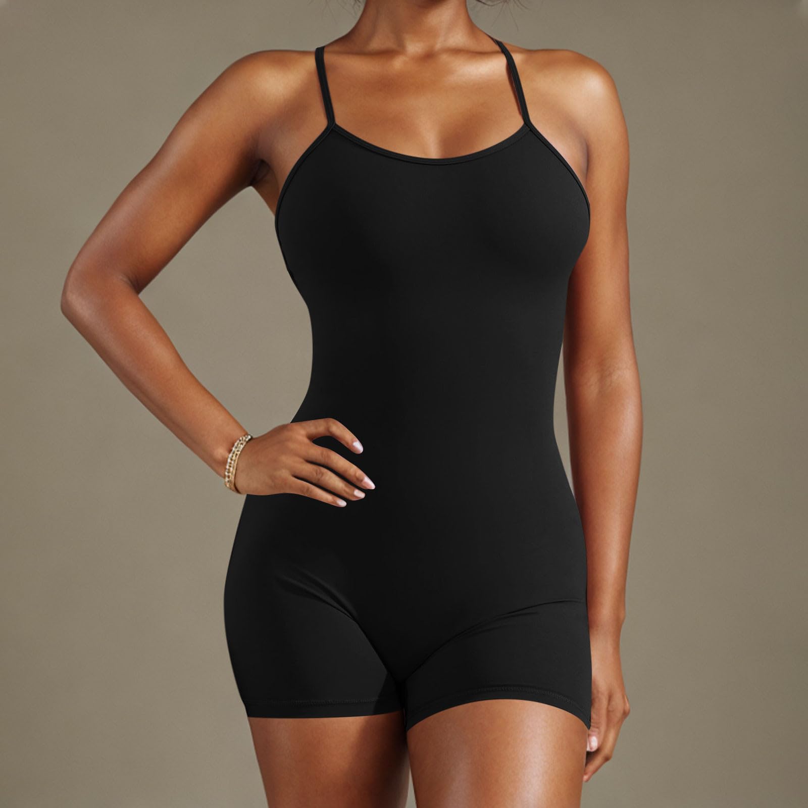 Mono Corto Deportivo Mujer sin Costuras Jumpsuit sin Mangas Verano Mono Sexy Elástico Body Overol Monos de Una Sola Pieza Ropa Deportiva Gimnasio Fitness Yoga Romper
