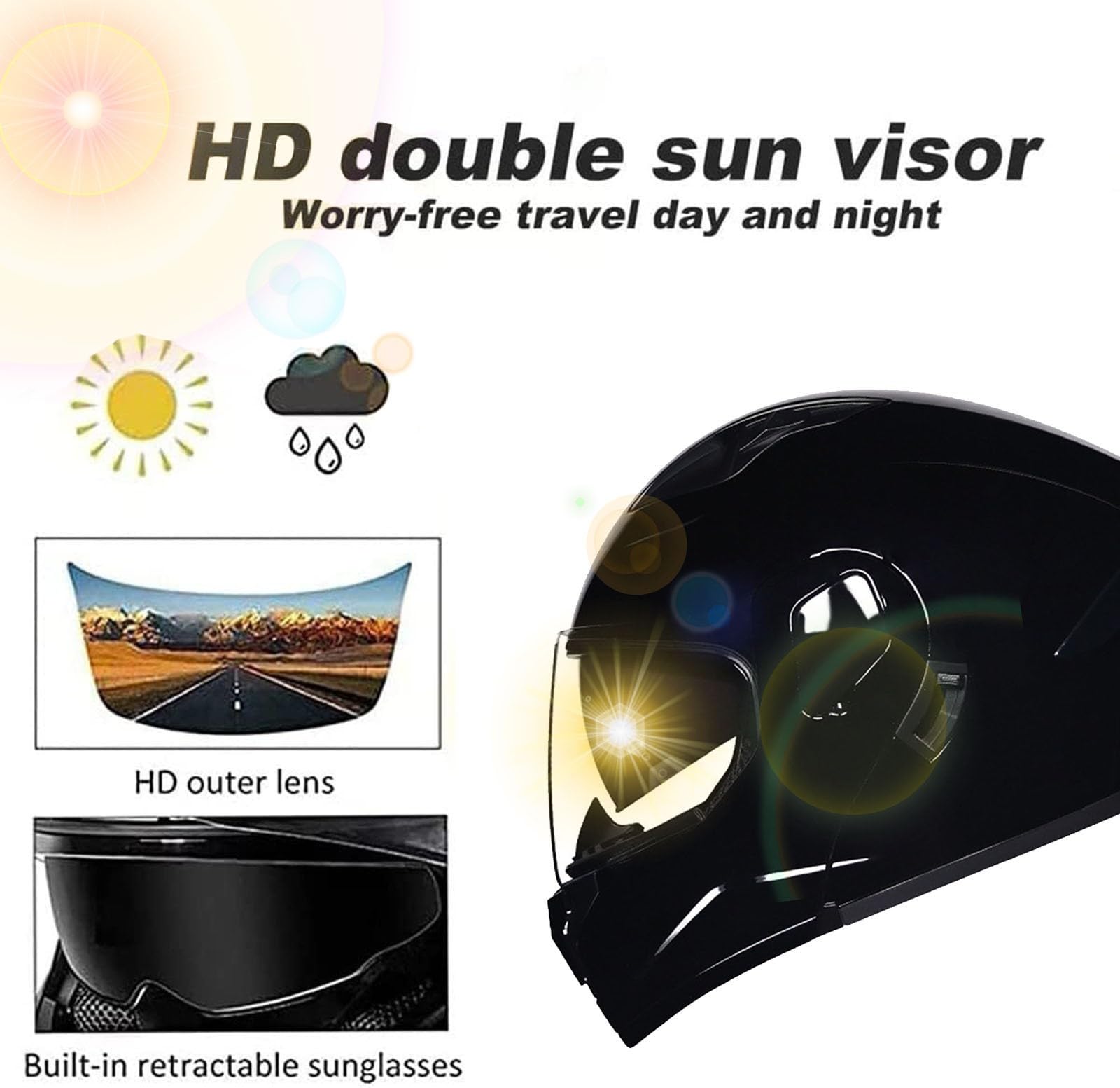 Motorradhelm Klapphelm Rollerhelm ECEDOT Zertifiziert Integralhelme Motorrad Schutzhelm Mit Doppelvisier Modulare Helm Flip Vollvisierhelm Für Erwachsene Frauen Männer