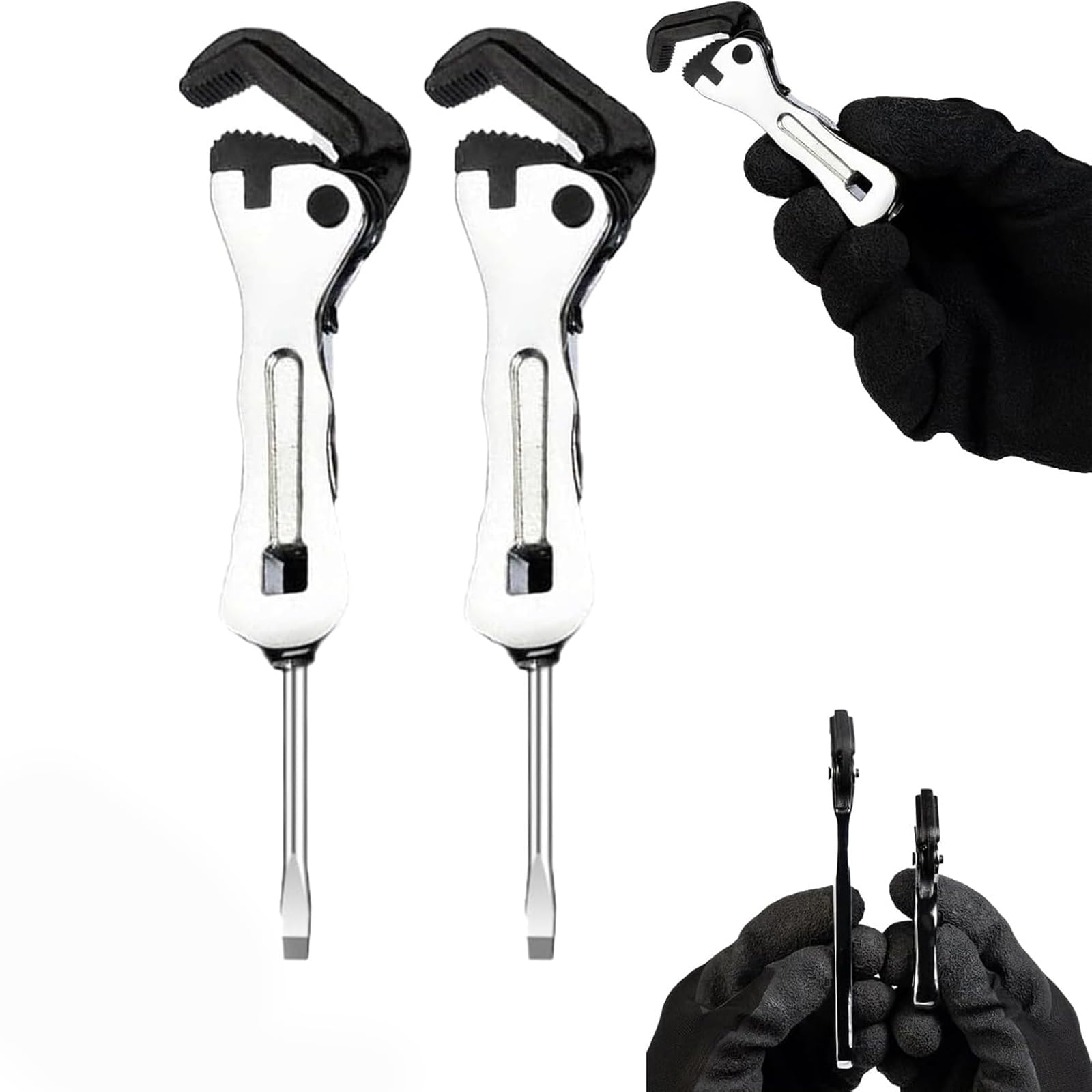 The Micro Stubby, Micro Stubby Wrench, Micro Self Adjusting Wrench, Micro Stubby Pipe Vise Wrench, Self Adjusting Wrench Micro, Portable Multifunctional Wrench (2PCS)