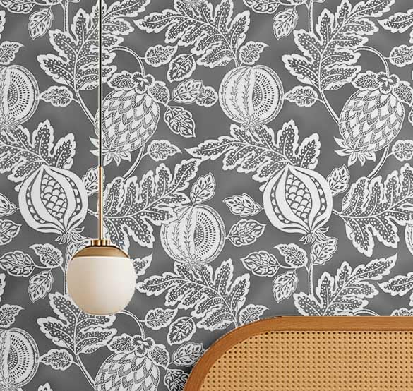 Papier peint Botanical Grenade pour salon style campagnard chic
