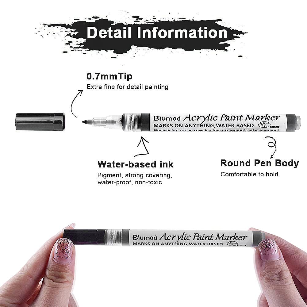 Set Di 4 Pennarelli Indelebili Bianchi Con Punte Multiple – 0,7mm, 1-3mm, 2mm E 6mm, Impermeabili E Opachi Per Arti E Mestieri
