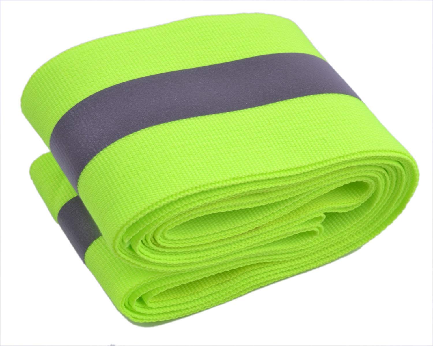 WorldCare® Reflective Tape Strip Sew-On Lime Green Gray Warn Caution Trim Fabric 3M