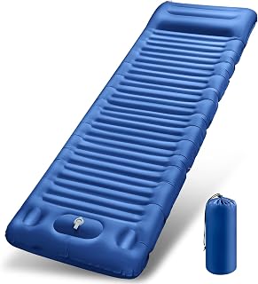 JEMULICE Camping Mat, 12CM Thicken Inflatable Camping Mat Built-in Pump & Pillow, Ultralight & Compact Camping Mattress Sleeping Pad for Outdoor Backpacking, Camping, Hiking, Easy to Inflate