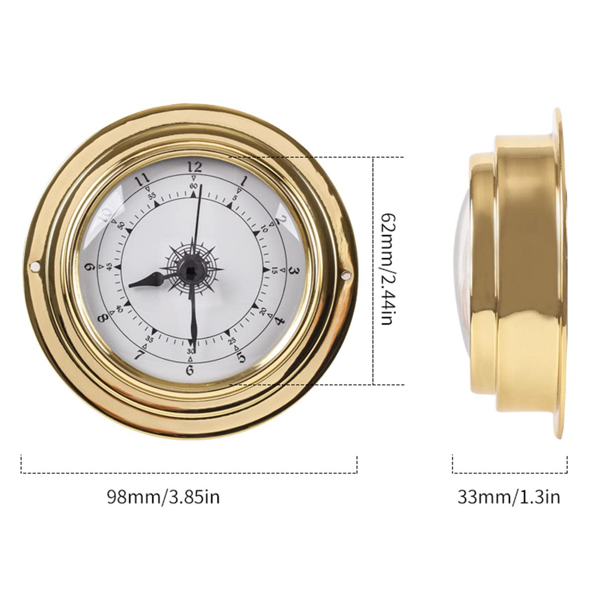 Uhr, Hygrometer, Thermometer, Barometer, 4-teiliges Set, analoge Wetterstation, für den Innen- und Außenbereich, Barometer für Wand und Zuhause